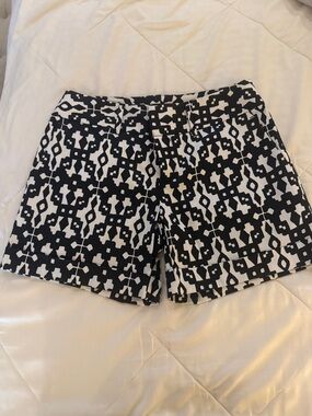 INC International Concepts Black and White Geometric Bermuda Shorts
